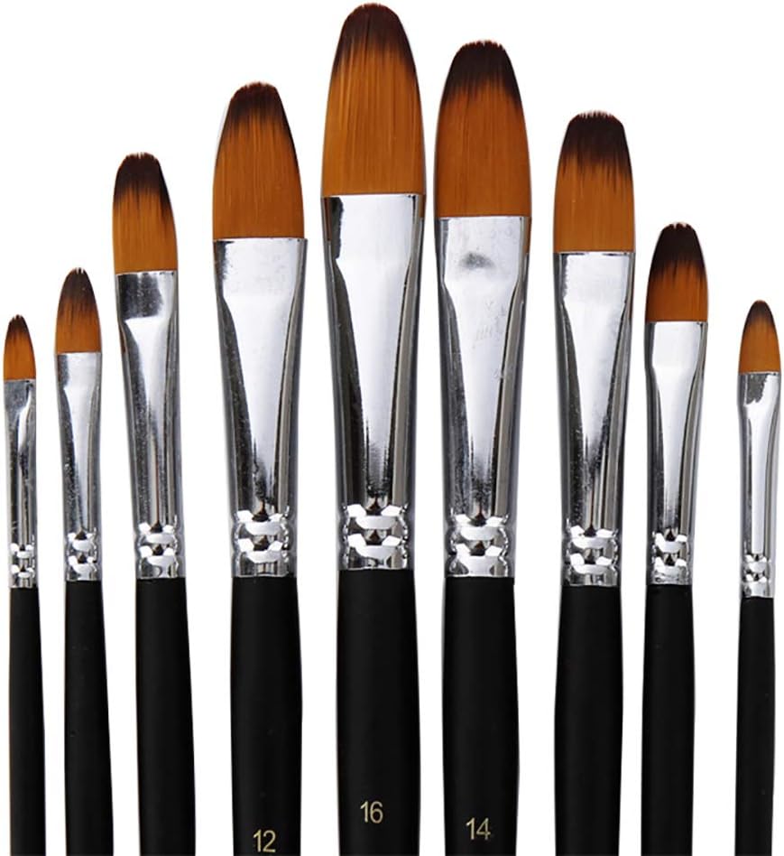 Artist Paint Brushes Set, Profal Filbert Brushes for Acrylic Oil