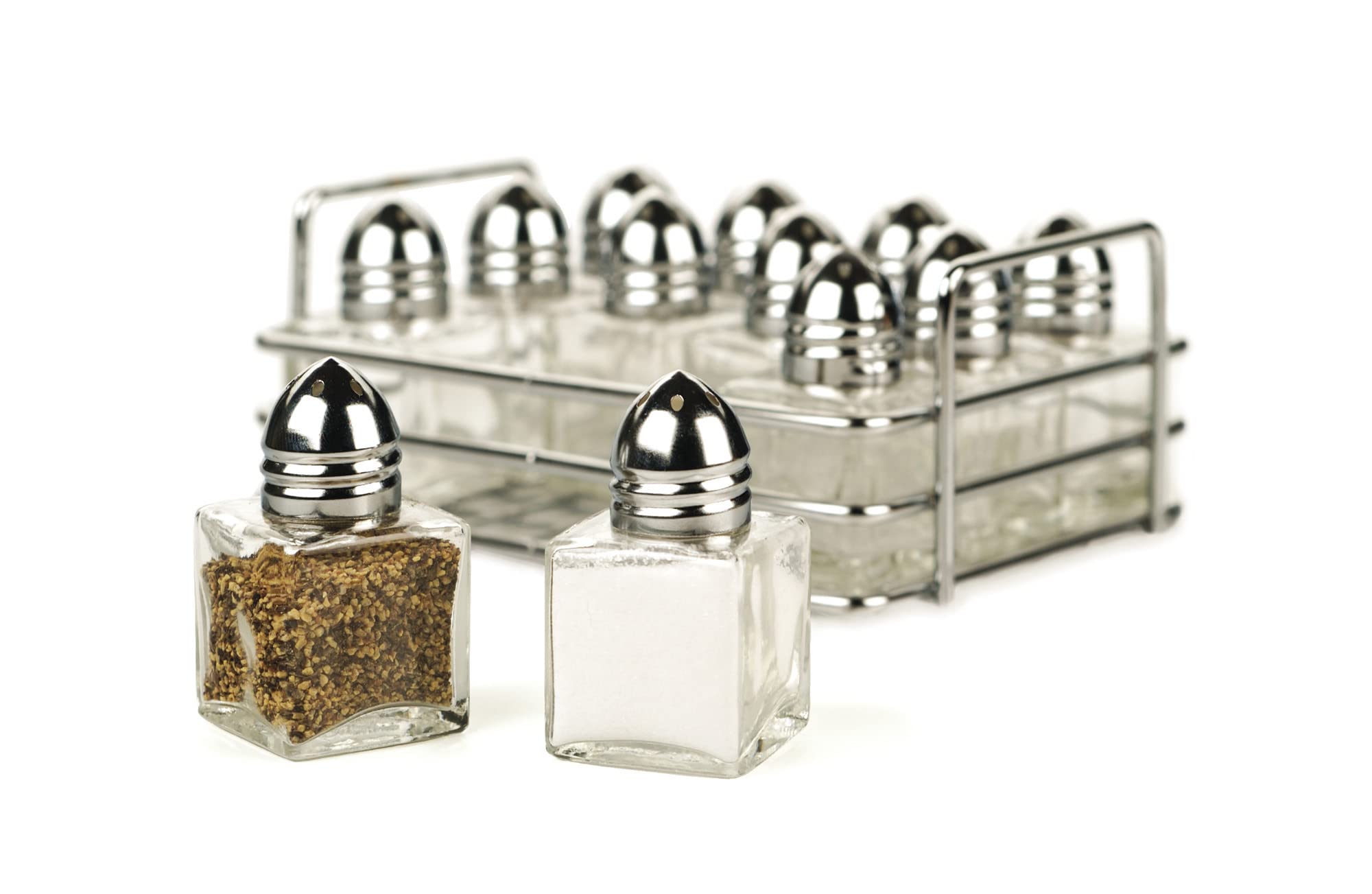 RSVP 12 mini salero de acero inoxidable y servidor de vidrio restaurante nuevo