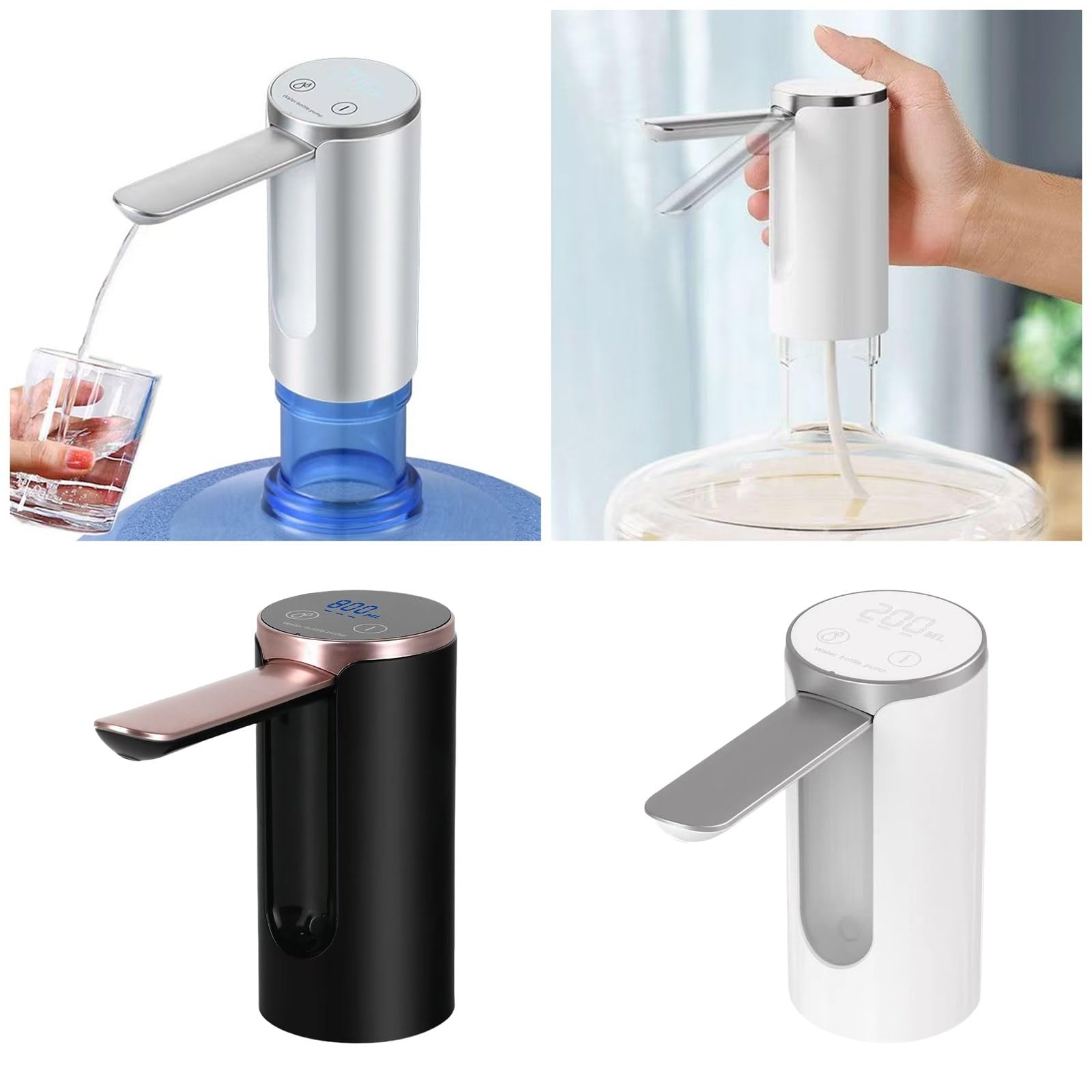 Distributore di acqua pieghevole Distributore di acqua elettrico Dispositivo di pressione dell'acqua multifunzionale Acqua ricaricabile per la casa Distributore di acqua elettrico Dispenser di