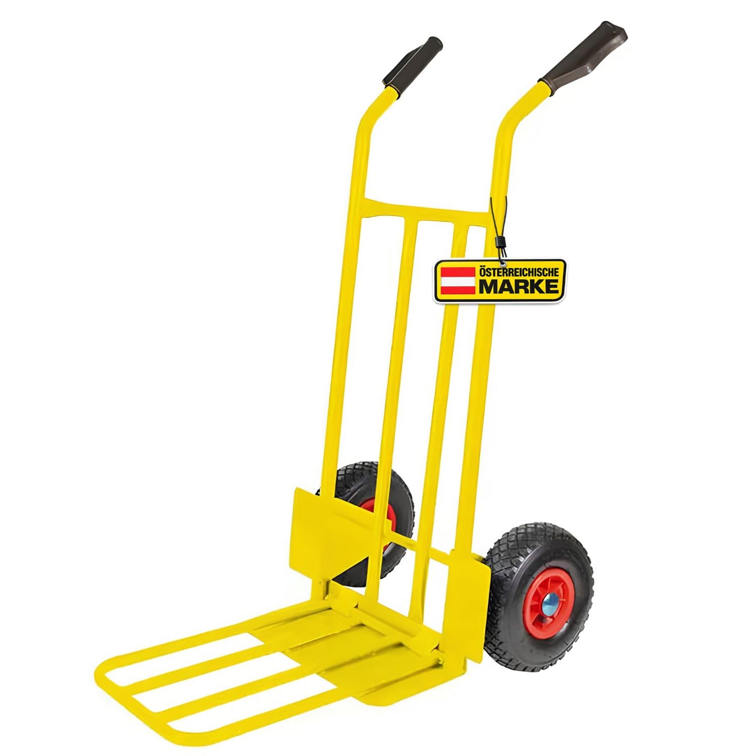 Sackkarre - klappbar 250 kg Transportkarre mit Luftreifen, Stahl | Sackrodel - Klappbare Schaufel - Luftreifen - Robuster Stahl - Platzsparend