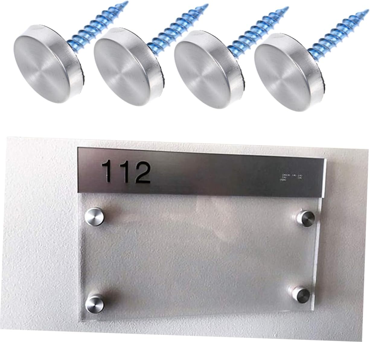 1set Stainless Steel Mirror Screws Decorative Cover Caps for Glasses and Advertising Panels Easy Installation and Aesthetic Finish
