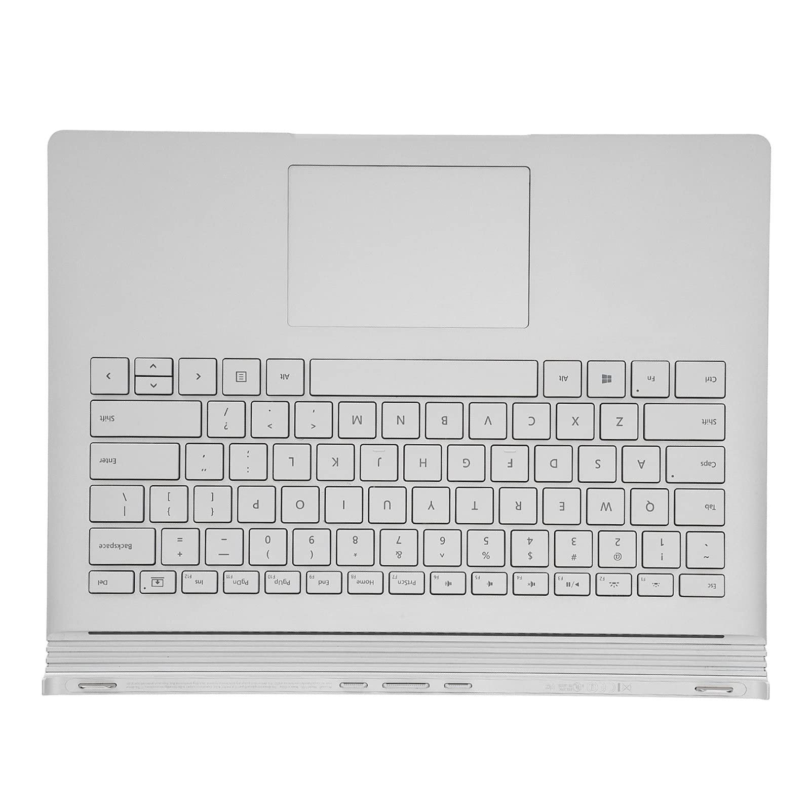 ASHATA Tastiera Wireless Portatile per Book Base 1704 1705 1785, Tastiera Ultra Sottile in Lega di Alluminio, Ricaricabile 11400 MAh, Tasto Completo Multifunzionale, Comoda e Silenziosa