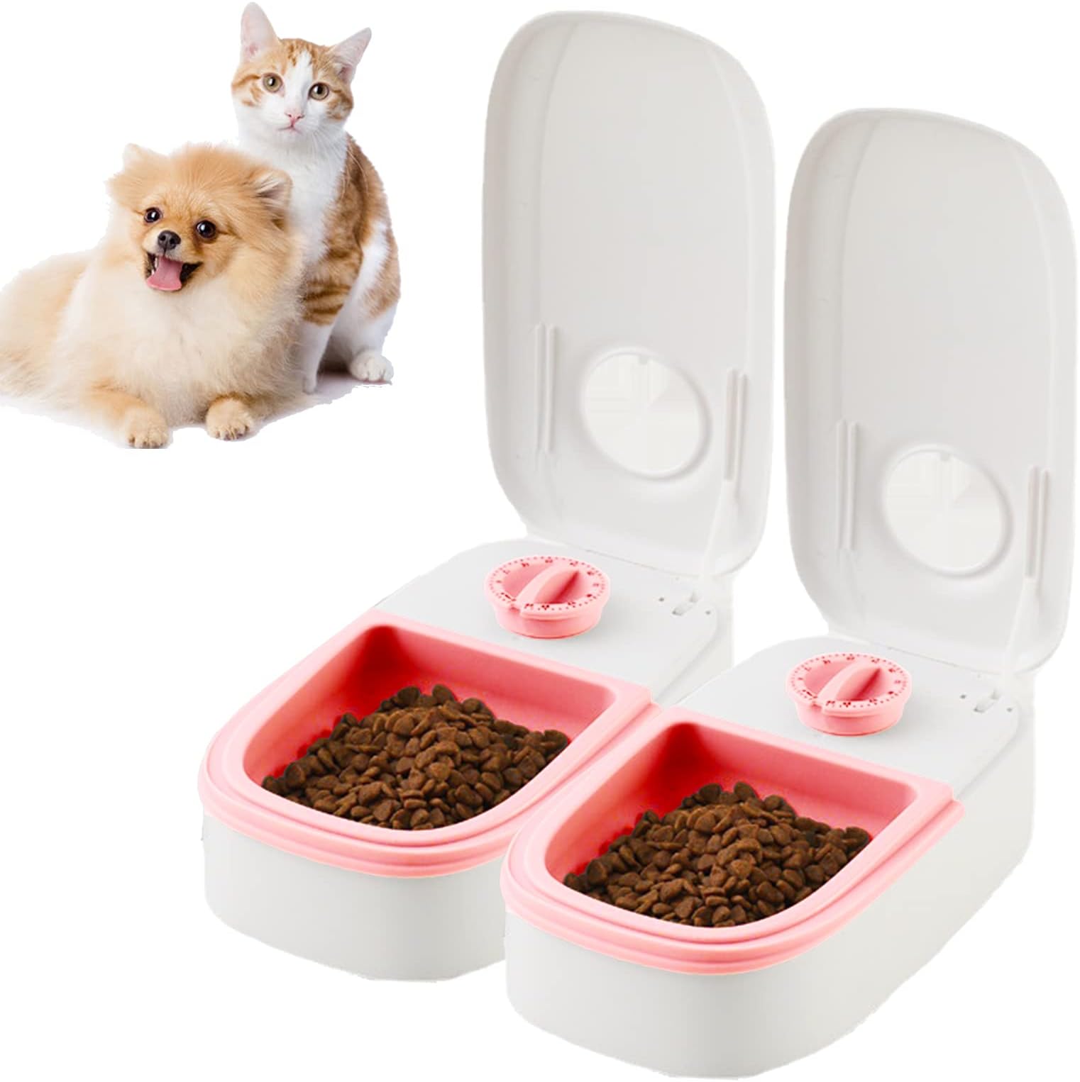 Wet/Dry Food Auto Cat Feeder with 48H Timer, Automatic Pet for Cats