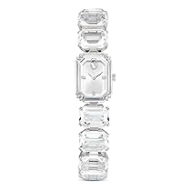 Swarovski Orologio, Braccialetto con taglio Octagon, Bianco, Acciaio inossidabile