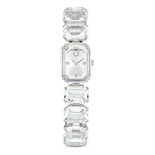 Swarovski Orologio, Braccialetto con taglio Octagon, Bianco, Acciaio inossidabile