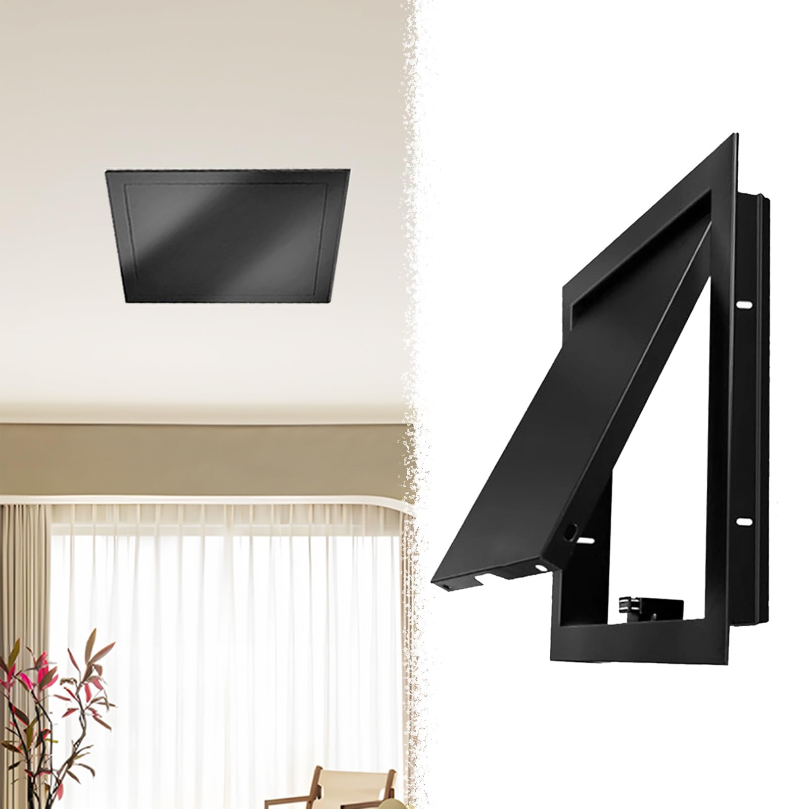Amazon.co.jp: 点検口 黒色の天井アクセスドアパネル（バネ式）、角型 