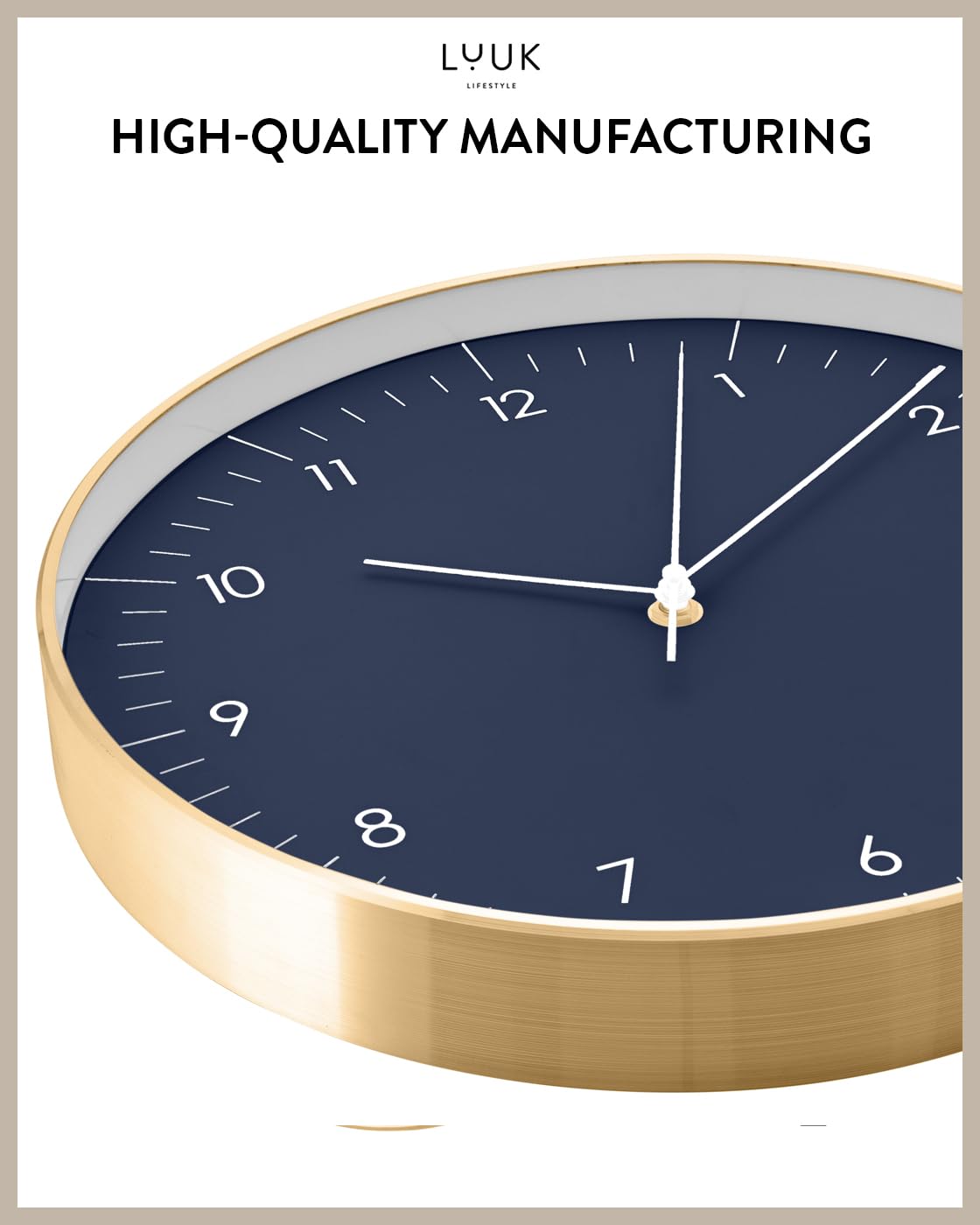 LUUK LIFESTYLE Silent Wall Clock Non Ticking (12inch), Modern and Minimalist design - Image 3