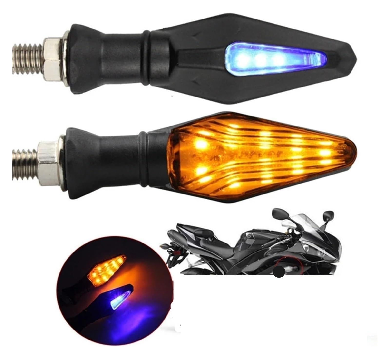 12 V 10 Mm Motocicleta Intermitente Luz De Giro Intermitentes Led Señales Motocicleta Luz Marcha Luz