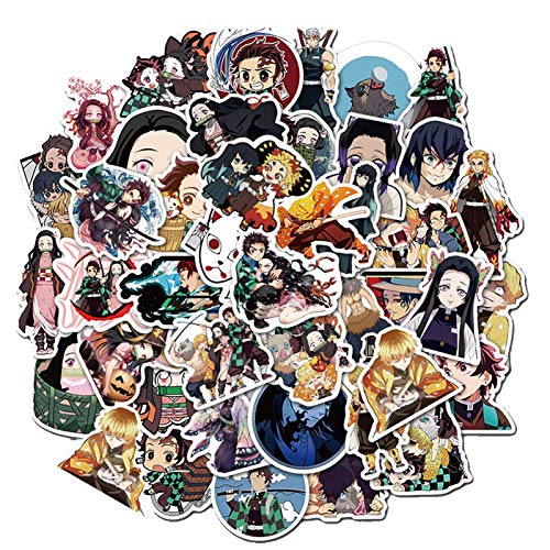 50 Pegatinas de Demon Slayer, Kimetsu No Yaiba - Vinilo Impermeable, Anime, PVC para Monopatín, Snowboard, Coche, Bicicleta, Equipaje