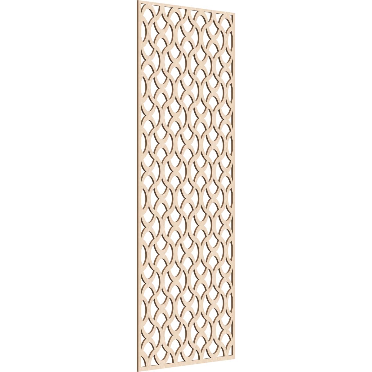 33 3/8"W x 84 3/8"H x 3/8"T Resort Decorative Fretwork Wood Wall Panels, Red Oak
