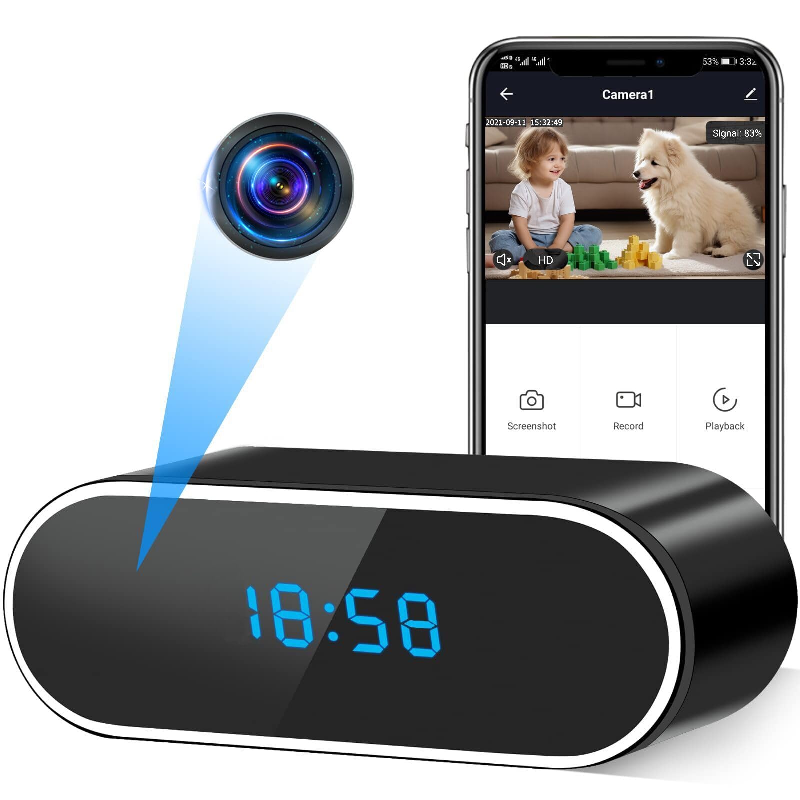 Mini Caméra Espion Ofottofo - WiFi 1080P, Vision Nocturne - Surveillance Discrète