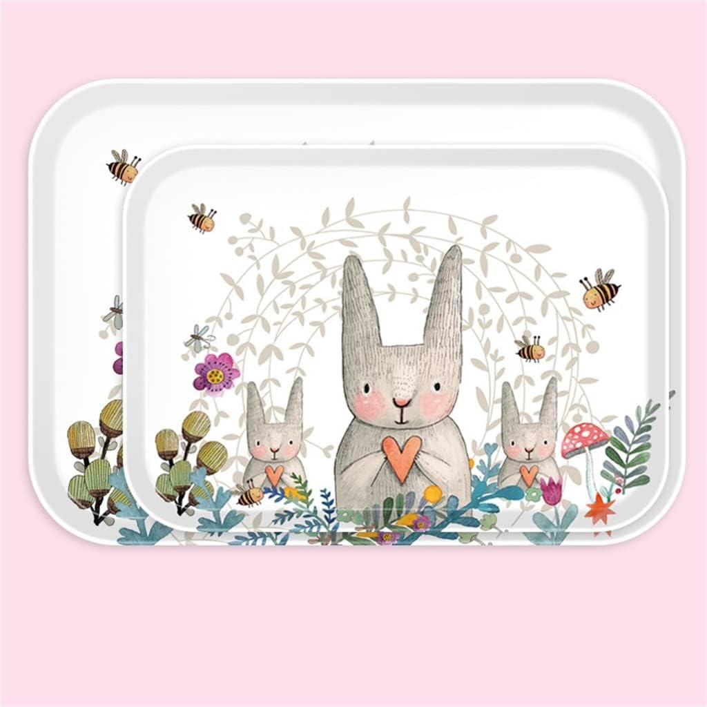 FMURY Tray Household Rectangular Creative Dumpling Tea Tray Melamine Plastic Tray Fruit Tray Tea Tray(D)