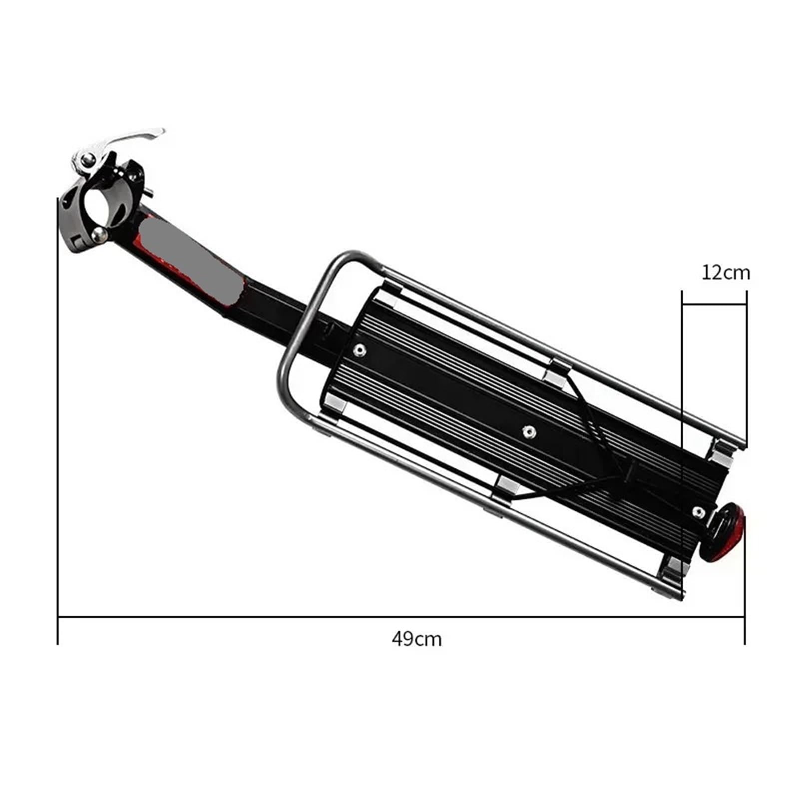 Tylny bagażnik rowerowy, Bagażnik rowerowy Czarny stop aluminium Szybkozamykacz tylny 15kg