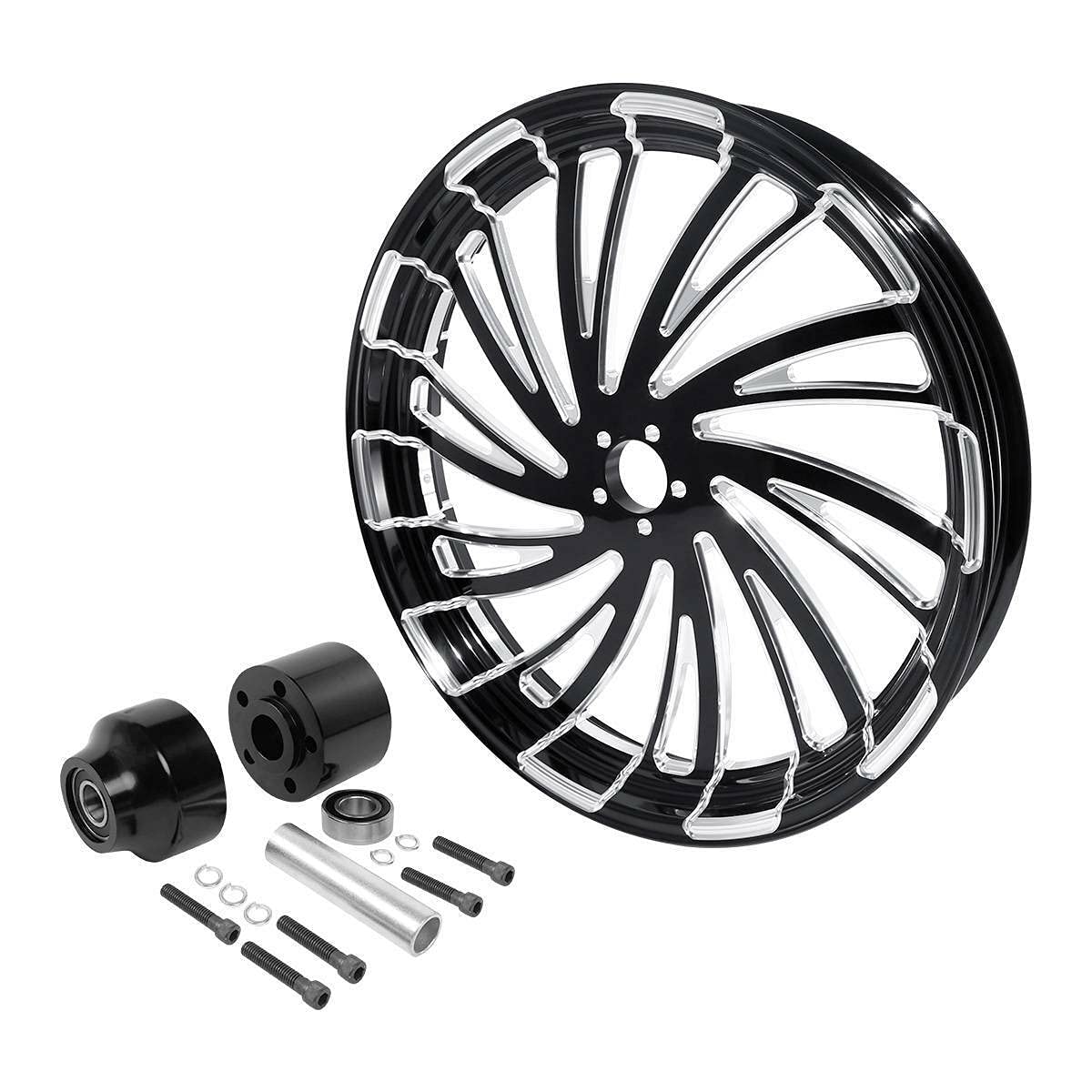 TCMT 21" Front Wheel Rim Single Disc Flange Wheel Hub Fit For Harley Touring Non-ABS/ABS Models Road King Electra Street Road Glide Ultra Limited 1997