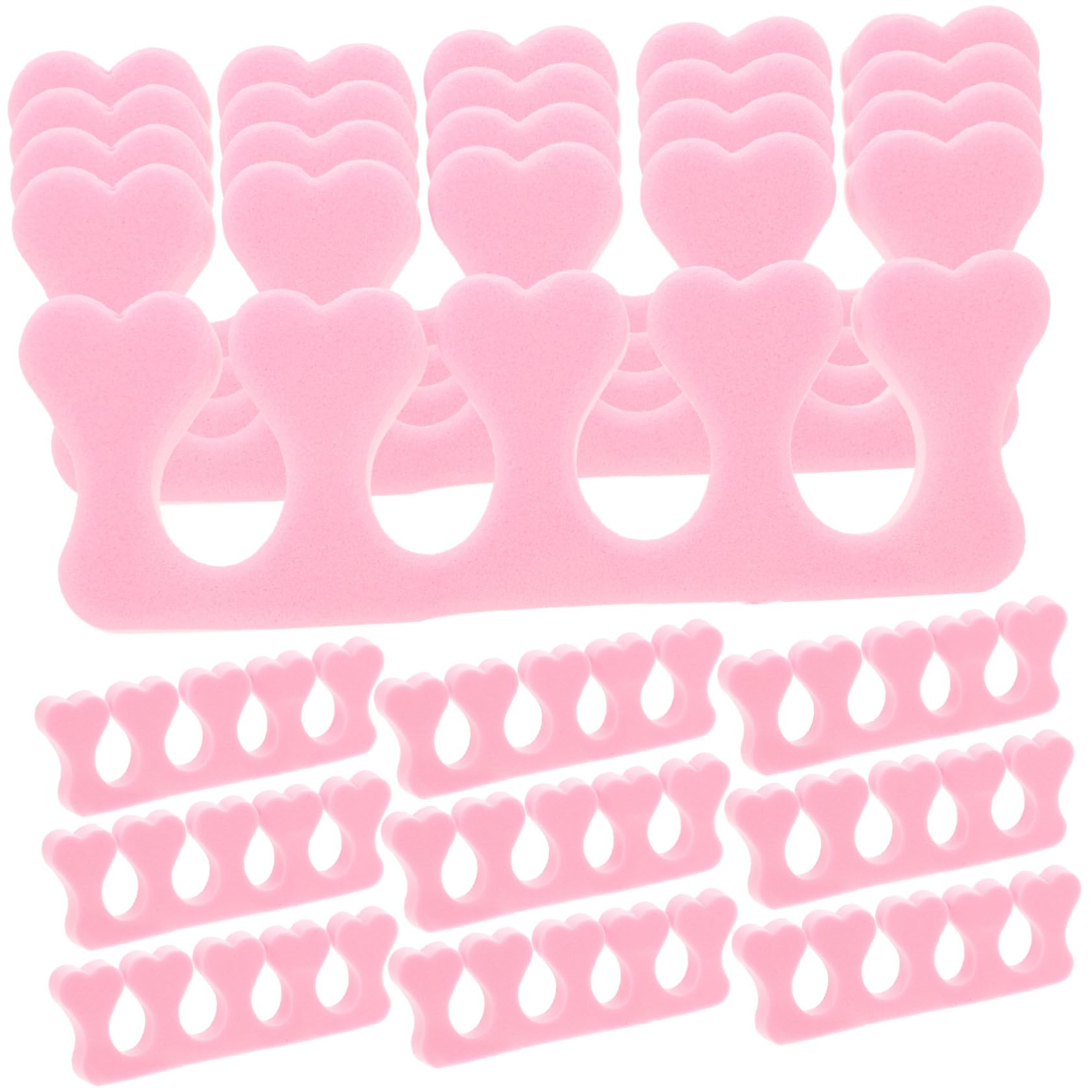 FRCOLOR Finger Toe Separators 40pcs Pink Eva Foam Set for Nail Art Pedicure Easy Use