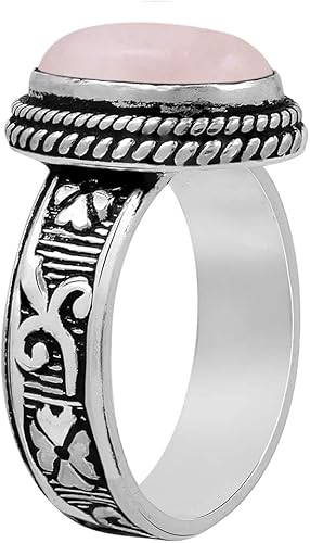 Miniatura 2 de Anillo solitario de malaquita ojo de tigre piedra lunar natural 10x14mm con forma ovalada gema auténtica recubierto de plata de ley 925 anillos