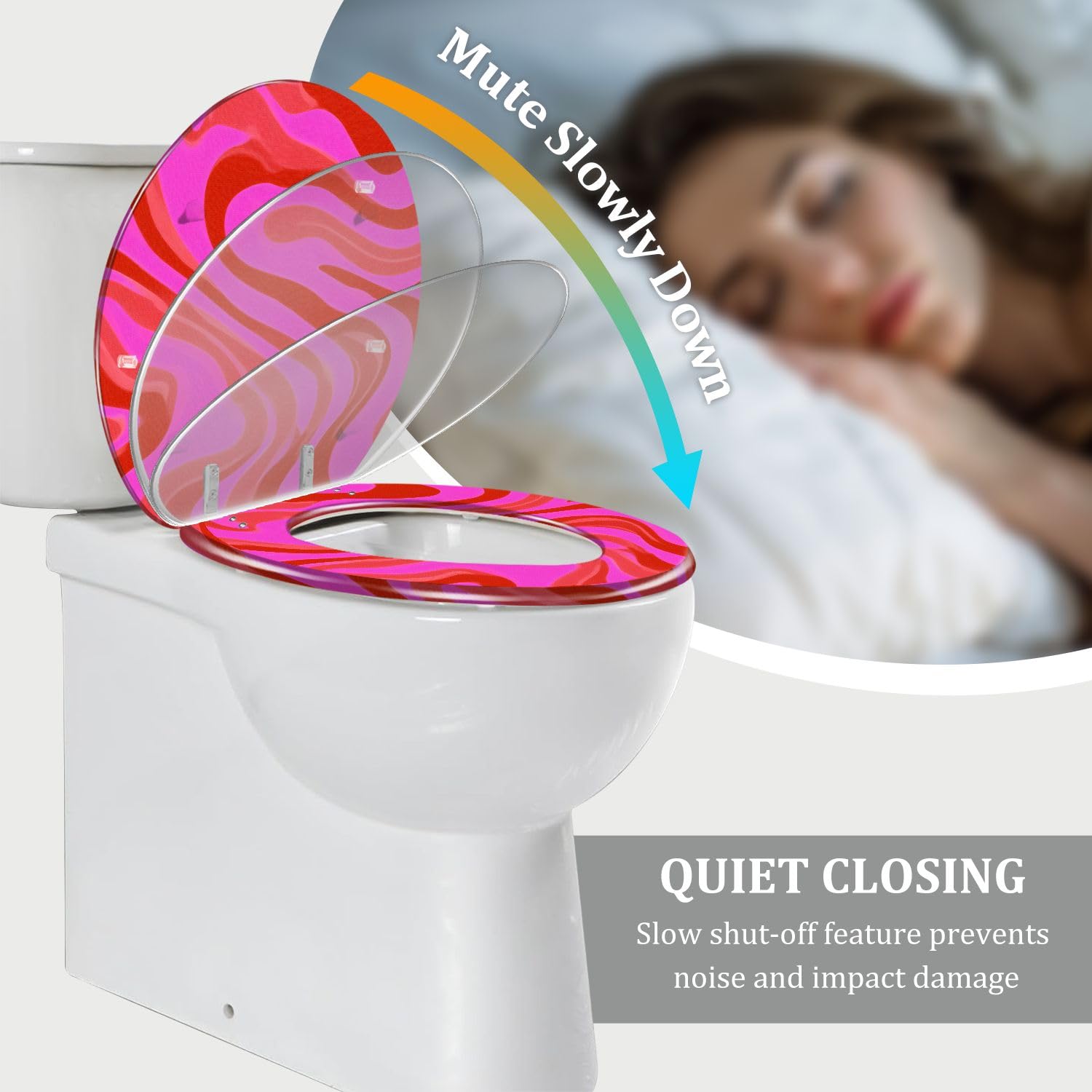 Asiento de inodoro redondo de resina para baño.