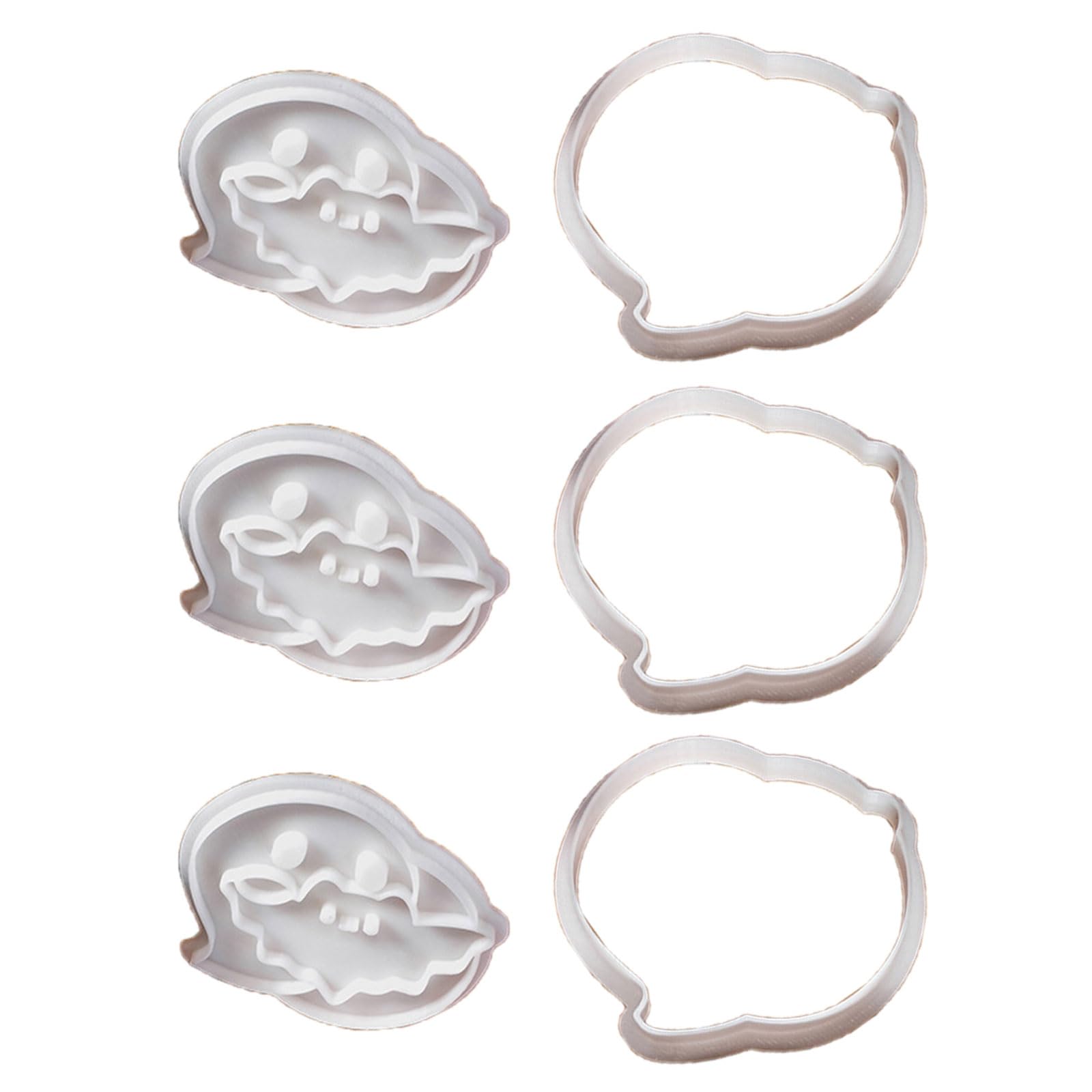 3Pcs Eerie Treat Specter Cookie Halloween Biscuits Molds Set Eerie Specter Shape Biscuits Silicone Molds Easy to Use Cookie Presses