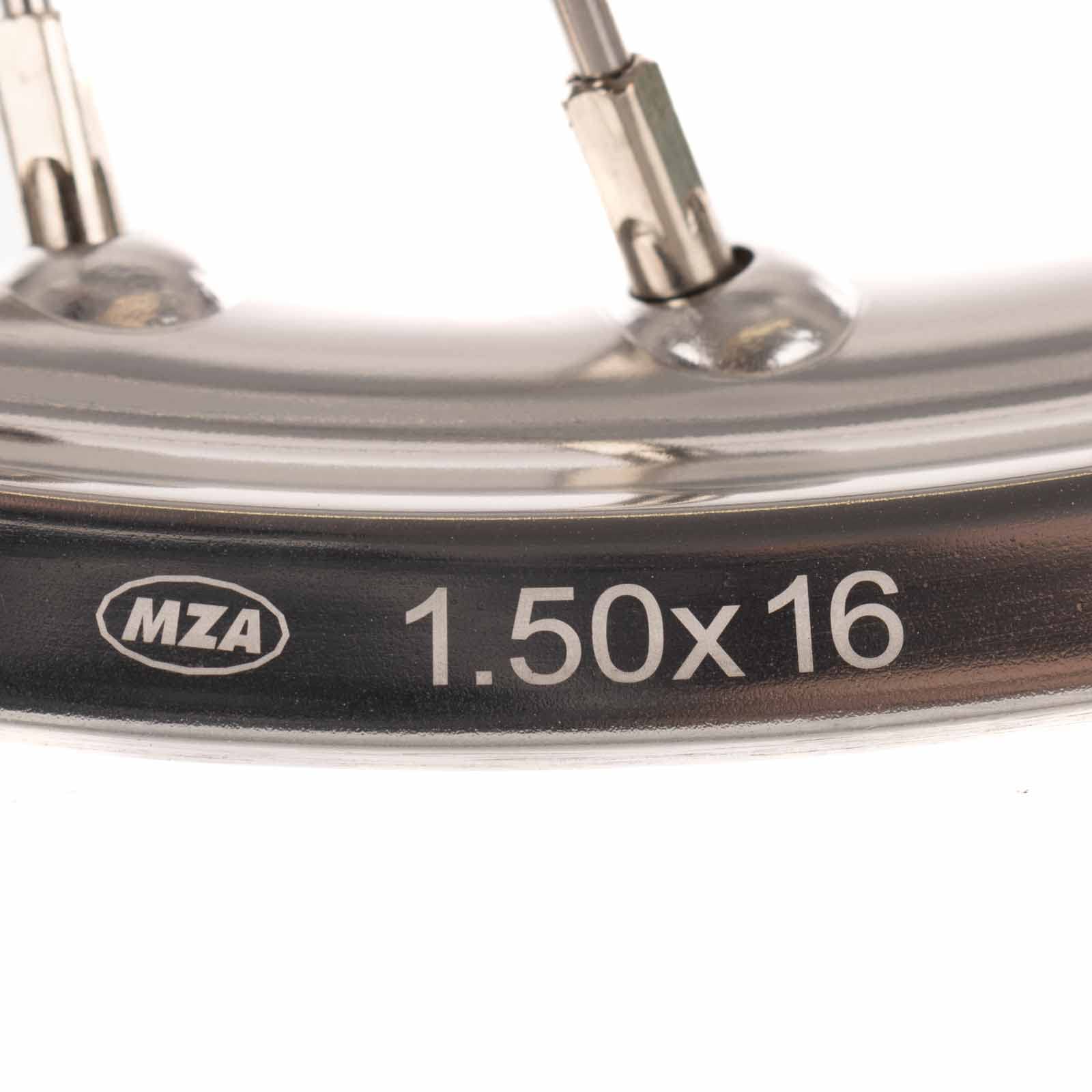 Razze ruota 1,5 X 16 pollici – Cerchione in Alluminio Lucidato, + raggi inox (mozzo ruota: graugussbrems Ring, abgedrehte flanken