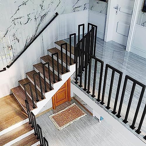 Main courante d'escalier en fer forgé robuste de style industriel - 5