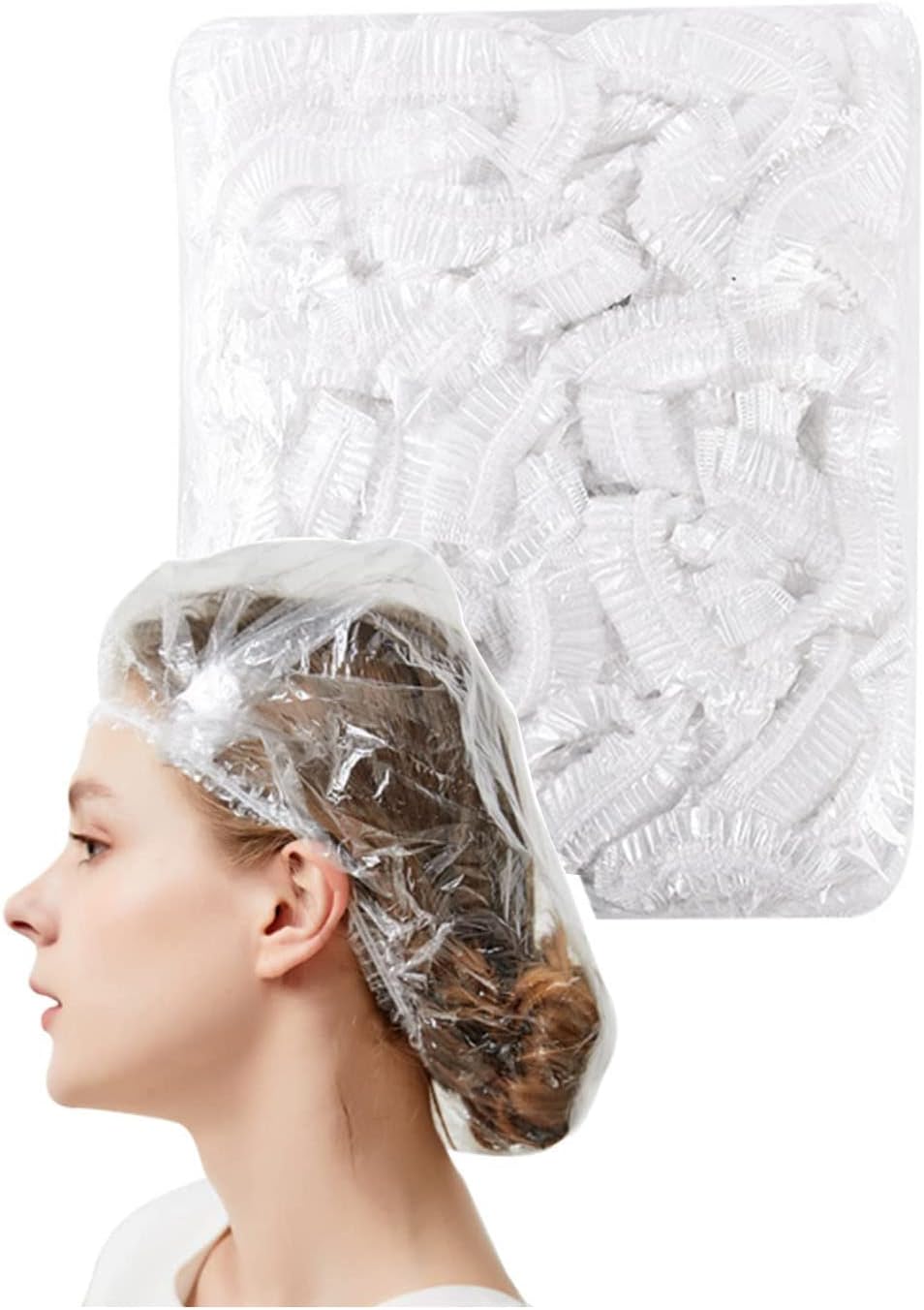 LIKENNY シャワーキャップ 使い捨て 100枚入り 防水 透明 ヘアキャップ ヘアカラー用 髪染め用 お風呂/温泉スパ/ヘアサロン/調理/業務/作業用 フリーサイズ 男女兼用 LIKENNY シャワーキャップ 使い捨て 100枚入り 防水 透明 ヘアキャップ ヘアカラー用 髪染め用 お風呂...