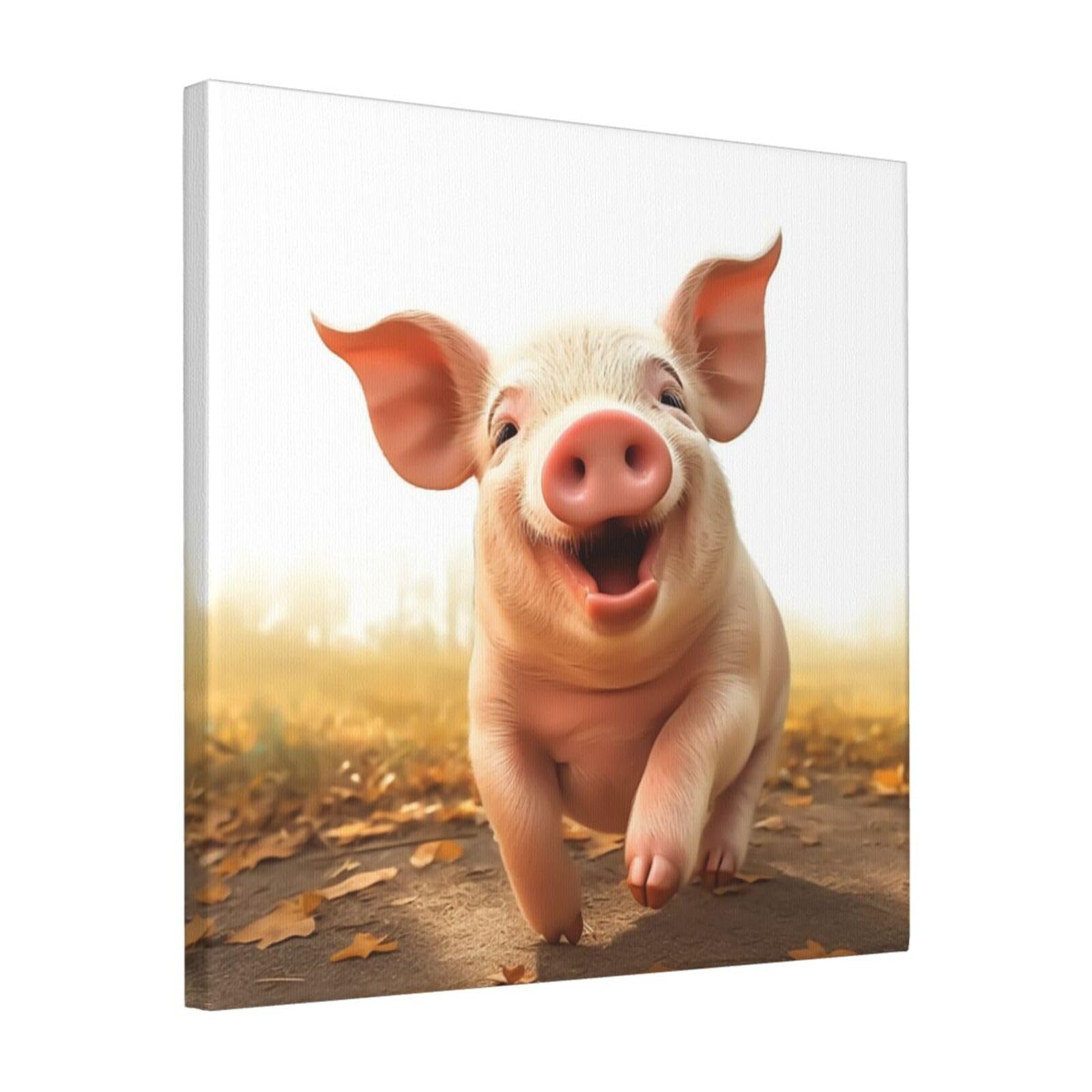 FodPand Smiling Canvas Wall Art for Living Room Wall Decor 16"x16" Modern Artwork Painting Pictures Hanging Canvas Prints Aesthetic Wall Art for Bedroom Bathroom Office Wallart Decor