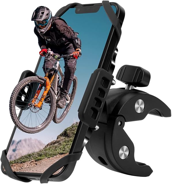 RYACO Bike Phone Holder Bike Mount Universal 360 Rotation Adjustable Bicycle Motorbike Bracket Mount for iPhone 14 Pro MAX 13 Pro 12 Pro Max Mini 11 Pro Max Samsung S10 S9, 3.5-7.2 inch Smartphone