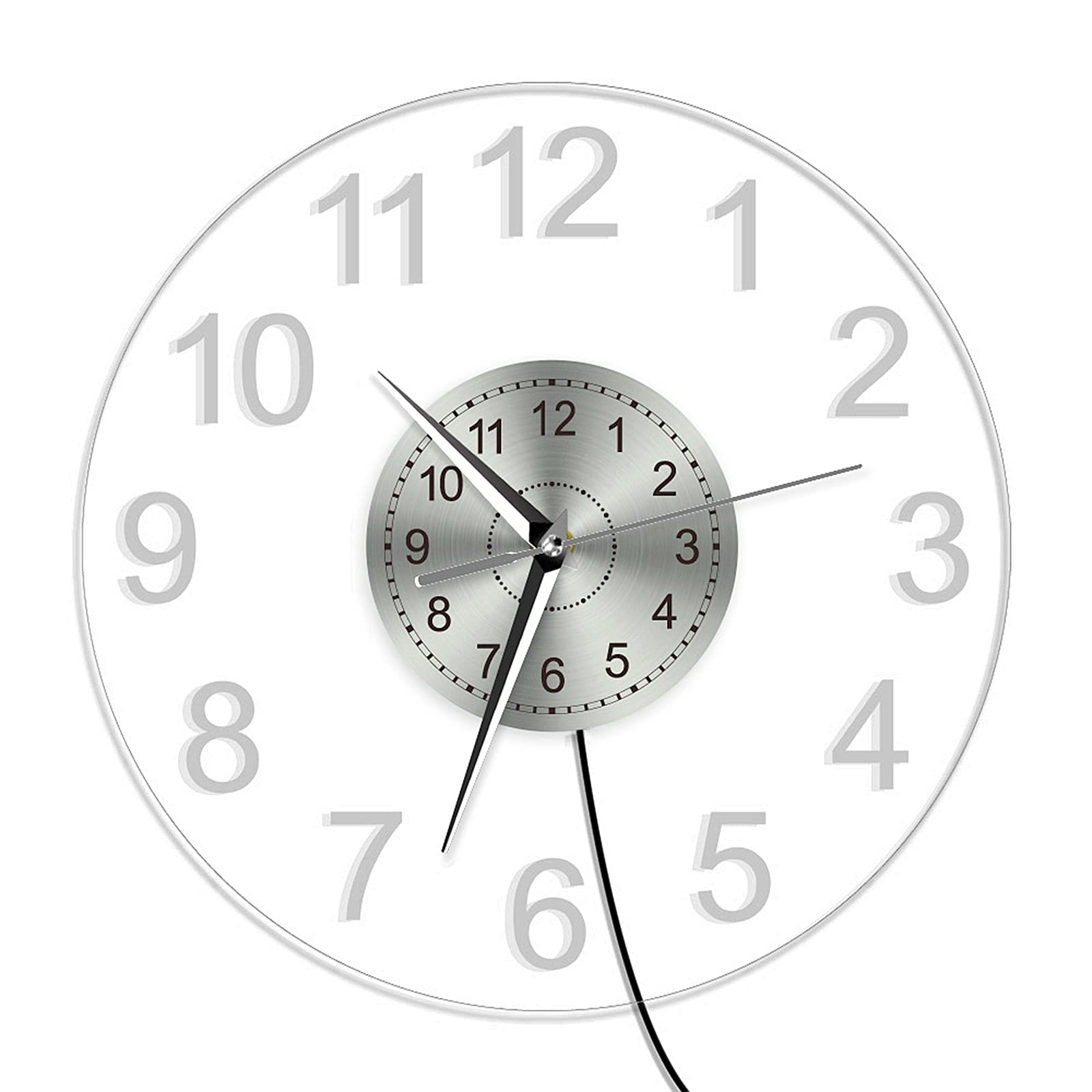 Amazon.co.jp: 寝室用常夜灯壁掛け時計、7色変更のLED壁掛け時計、暗闇