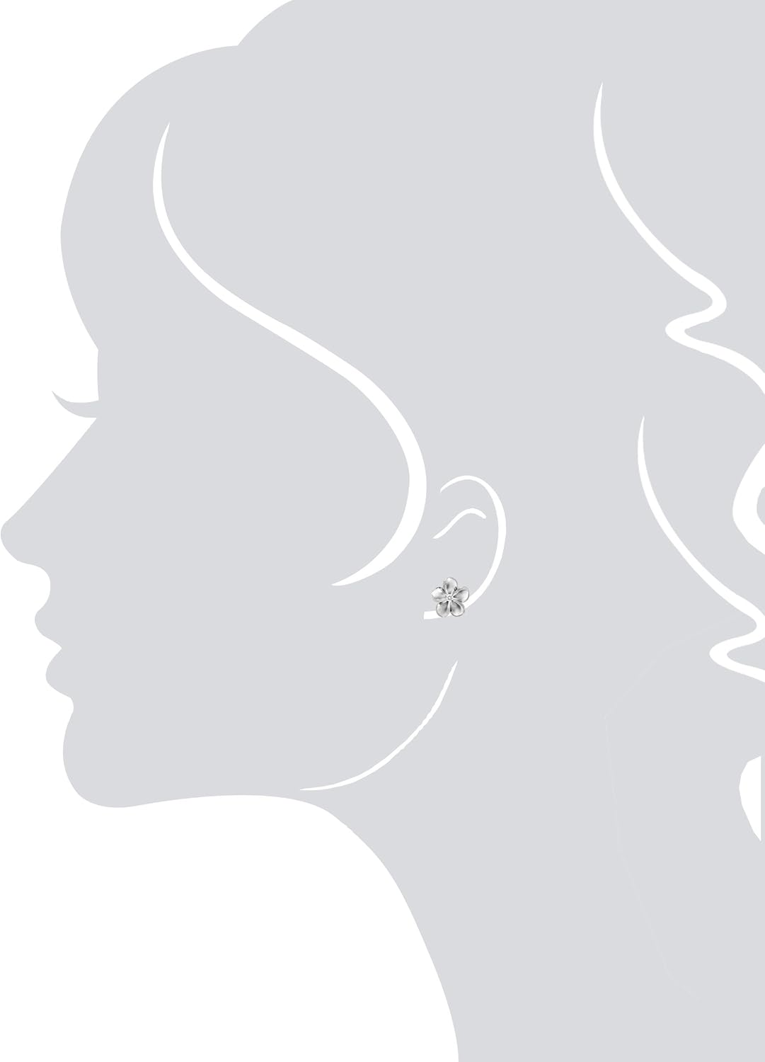 Honolulu Jewelry Company Sterling Silver Plumeria Flower Nature Stud CZ Earrings, 12mm - Image 3