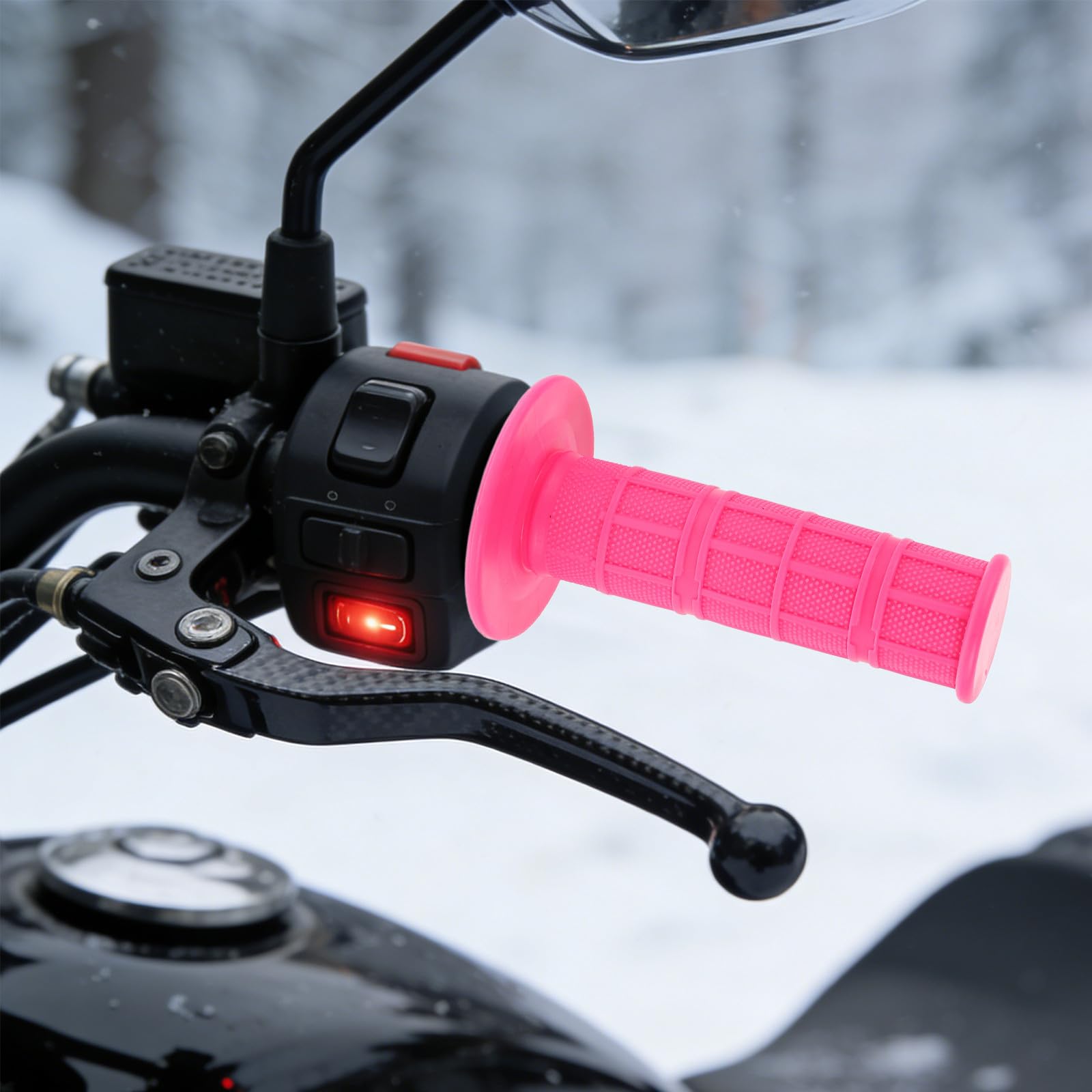 NUOBESTY 4er-Pack Motorrad-Handgriffe, rutschfeste Lenkergriffe, Ersatz-Silikon-Lenkerüberzüge, Komfortables Zubehör für Motorräder, pink