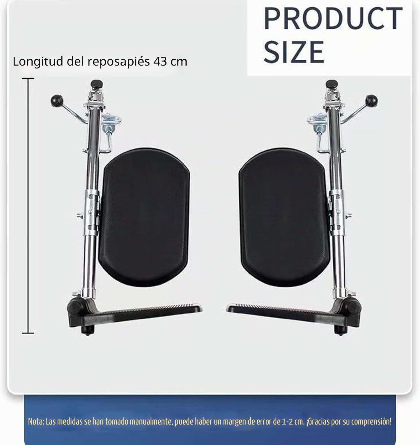 Reposapiés ajustable para silla de ruedas, universal, capacidad de carga: 100 kg, fácil de limpiar, ángulo ajustable/90° – 180°, placa acolchada para pies apto para personas mayores (izquierda)