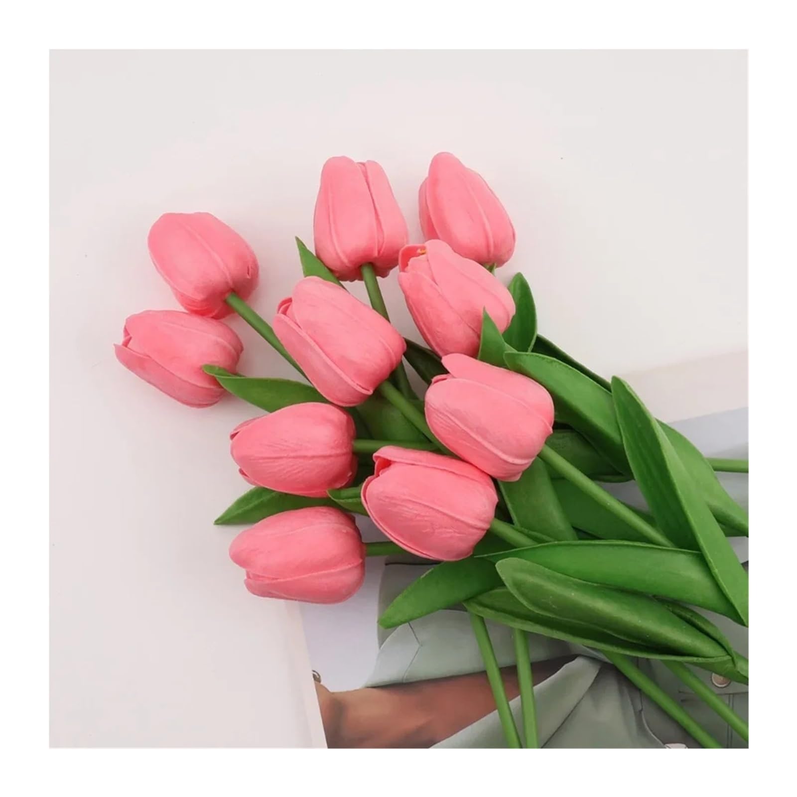 XIANGMLING 6Pcs Artificial Tulip Flower Garland, Wedding Garden Arch Bouquet for Home Vase Decor(Color10)