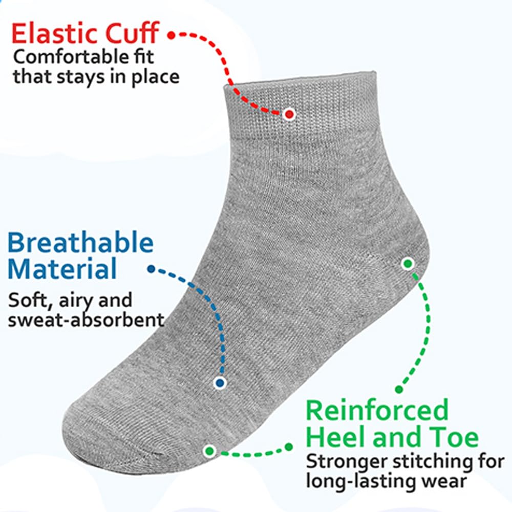 Falari 12 Pairs Boy Toddler Kids Cotton Socks