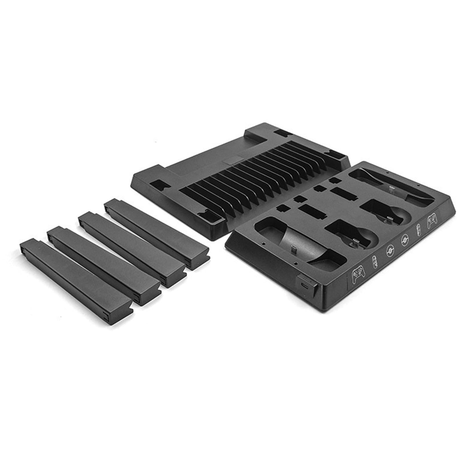 Stazione di ricarica portatile Supporto per organizer portatile Stand Controller Stand con Slot di archiviazione per disco per controller di gioco