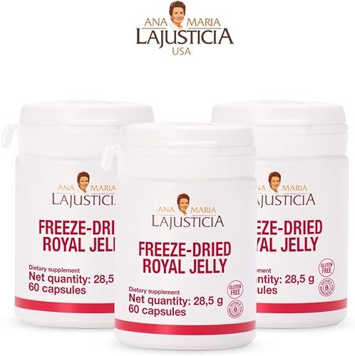 Miniatura 4 de Ana Maria Lajusticia - Gelatina Real liofilizada - Paquete de tratamiento de 60 días - Rica en vitamina B, hierro, fósforo y calcio - Sin lácteos ni