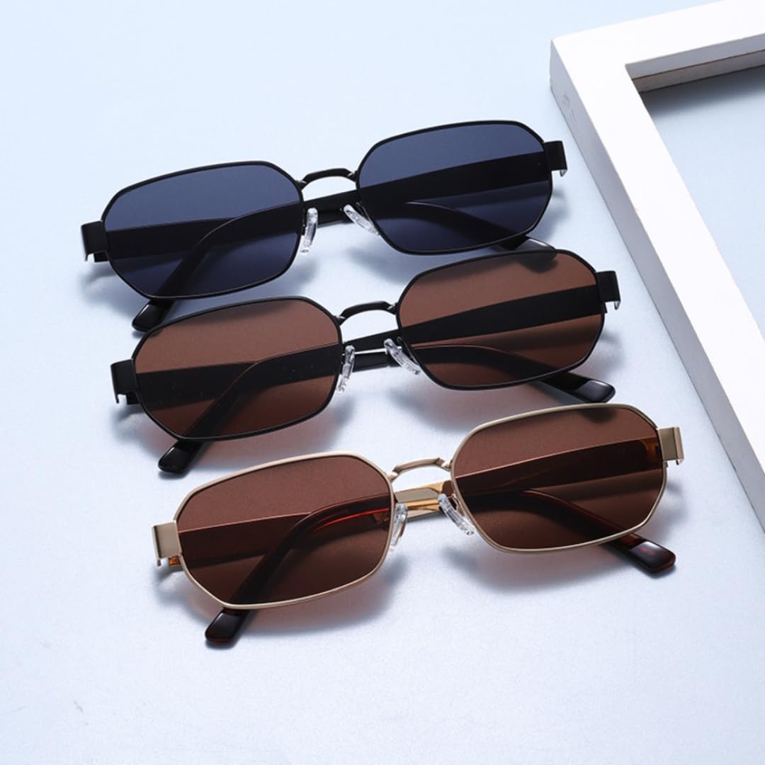 Gafas de sol metálicas con protección UV400, estilo retro para hombre.