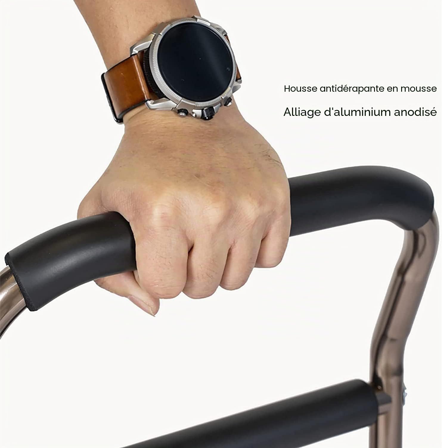 Support Mobile pour se Lever et s'asseoir, avec 4 poignées, Aide au lit pour Personnes âgées, poignée réglable en Hauteur, pour Personnes âgées, Charge maximale : 136 kg