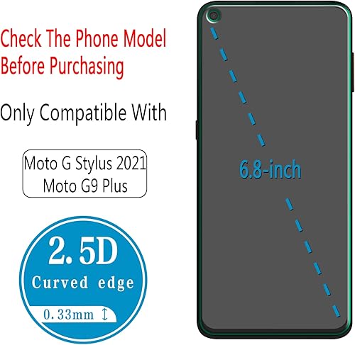 Miniatura 3 de HPTech Protector de pantalla de vidrio templado diseñado para Motorola Moto G Stylus (2021), dureza 9H, antiarañazos, sin burbujas