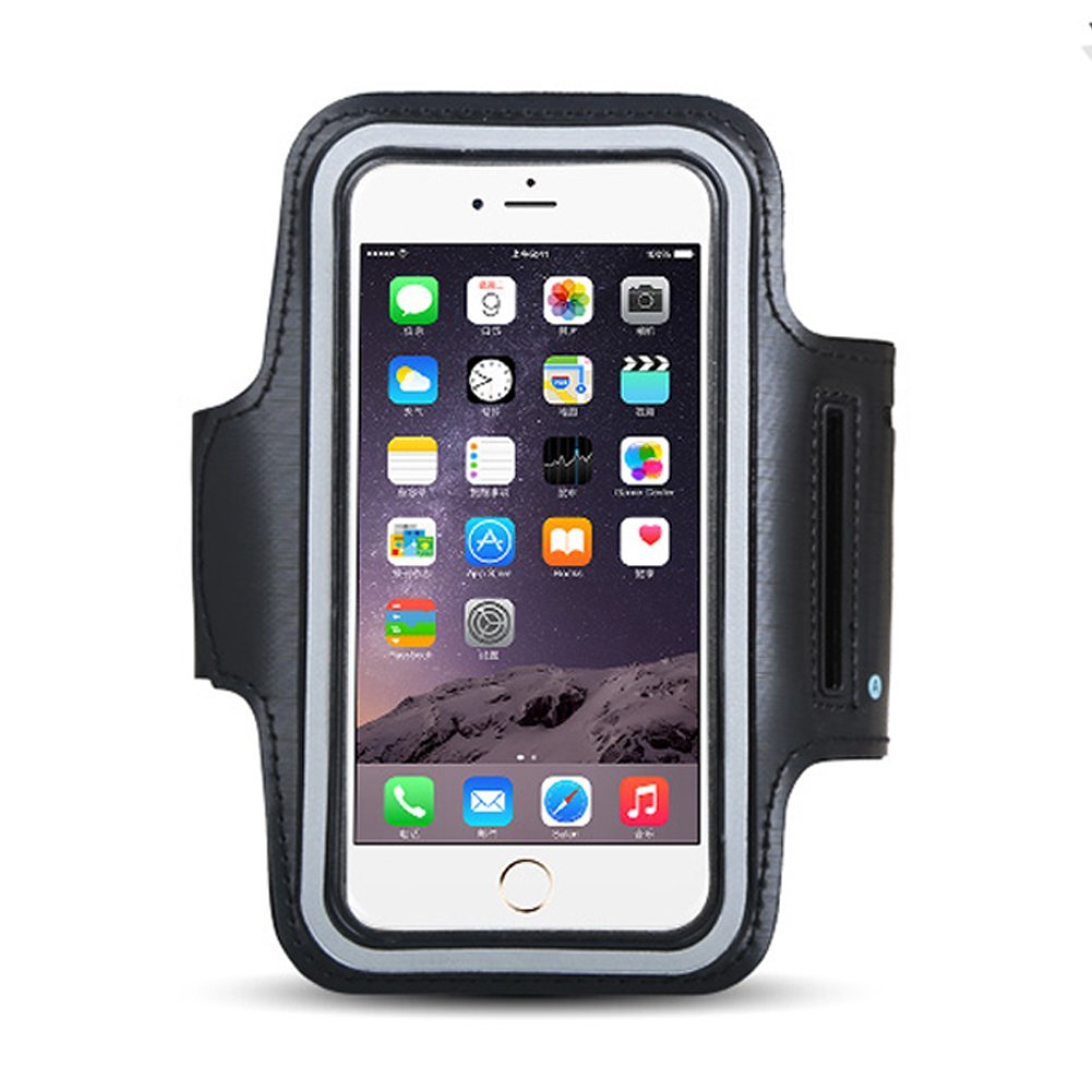 FAS1 Running Sports Sweatproof Armband + Key Holder for iPhone 6/6s,Samsung S3/S4,Workout and Exercise Armband with Adjustable size,Suitable for Biking, Hiking, Canoeing, Walking, Horseback Riding, Gardening, Golfing (S Black)