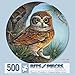 Bits and Pieces - 500 Piece Round Jigsaw Puzzle for Adults - Owl and Chicks - 500 pc Owl and Owlets in a Pine Tree Round Jigsaw by Artist Oleg Gavrilov