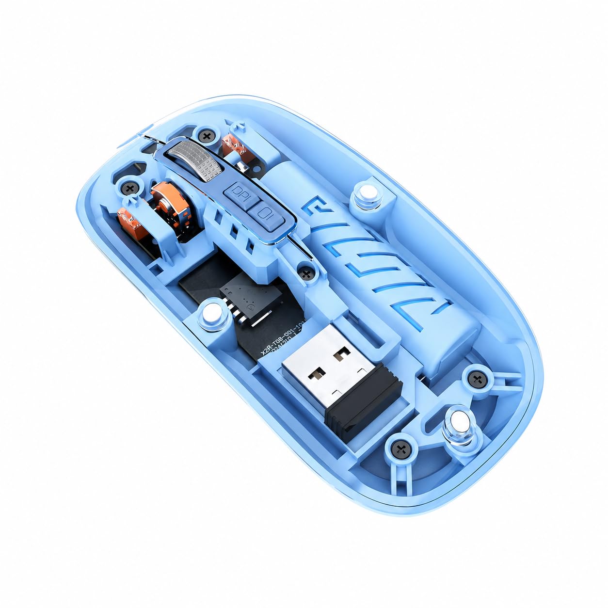 Glassy Wireless Mouse, Dual Mode (2.4GHz + BT), Upto 1600 DPI, Silent Operation, 5 Buttons, Type-C Charging, Comfortable & Ergonomic, for Mac | Laptop | Computer (Blue)-image-11