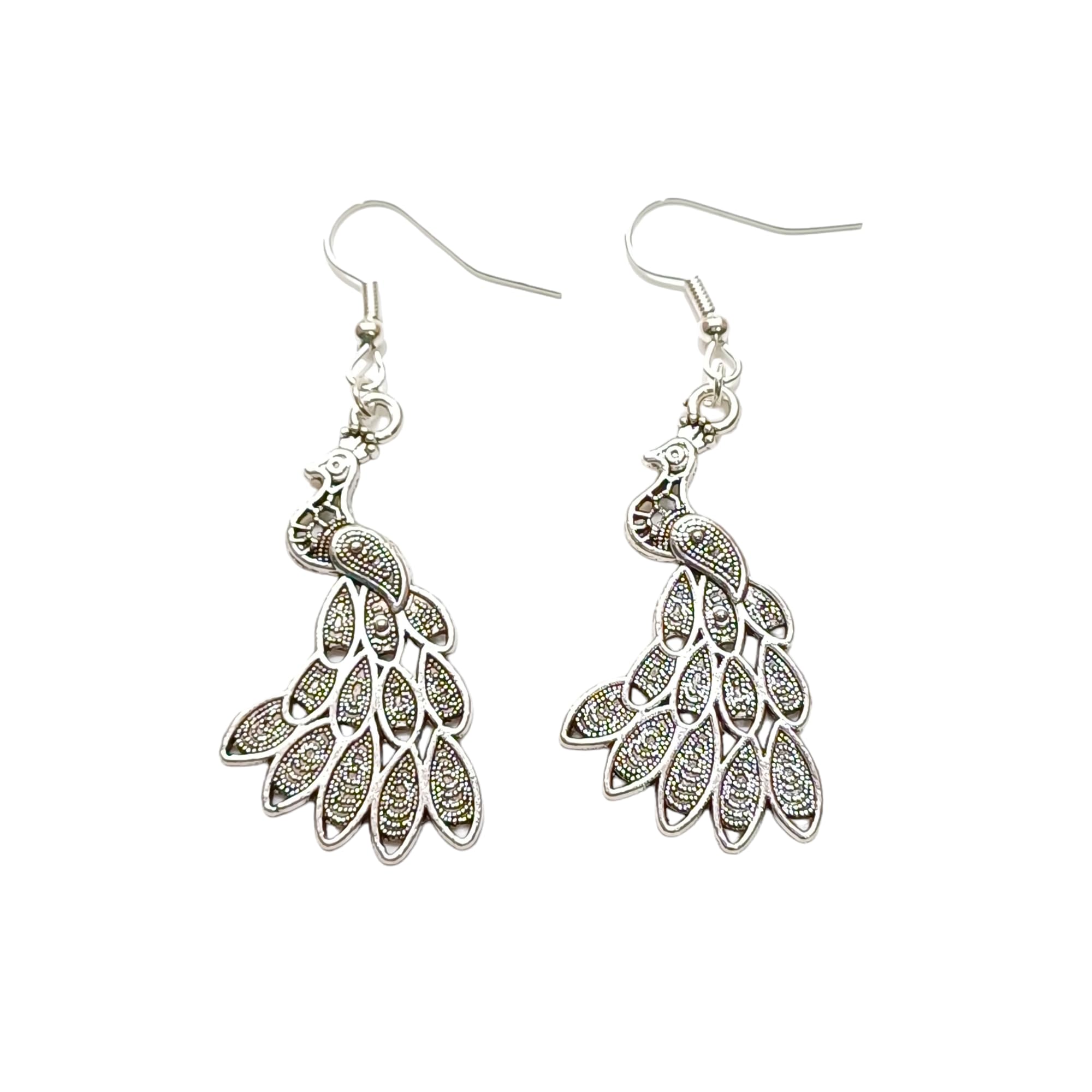 Peacock Dangle Earrings with German Silver Material (B0D1XYFQD5) Amazon Price History, Amazon Price Tracker