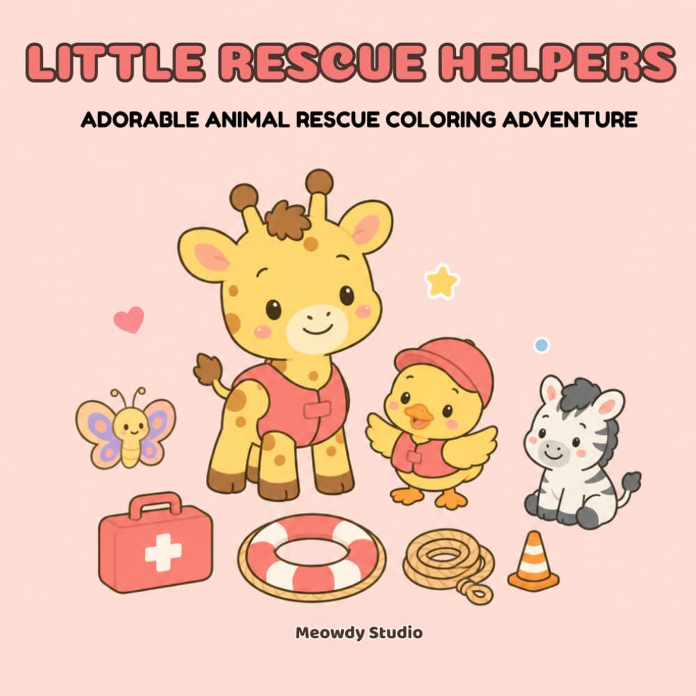 Little Helpers: Lina & Aki: Adorable Animal Rescue Coloring Adventures for Kids Ages 3–7