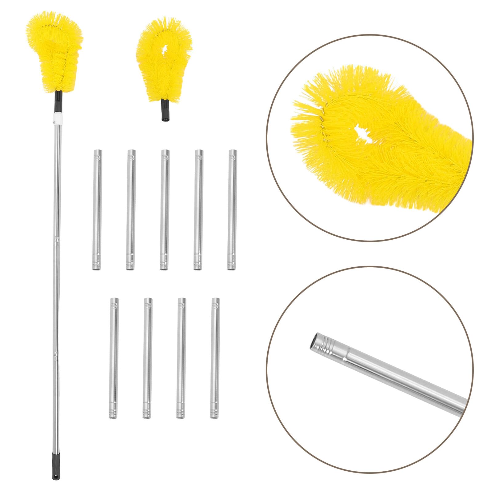Juego de Herramientas Profesionales para Limpieza de Chimeneas y Conductos de Secadora, Cepillo Desmontable de 4 M (13 Pies) Varillas de 32 Cm, Kit para Deshollinar Estufas de Leña