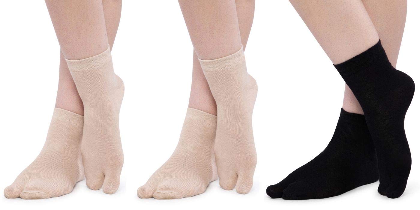 N2S NEXT2SKINWomen's Ankle Length Cotton Thumb Socks (Pack of 3) (Assorted)
