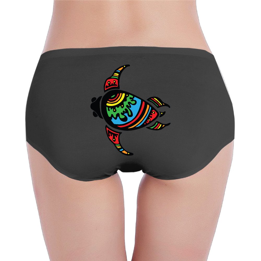 Colorful Swimming Sea Turtle Underwear Women Low-Waist Stretch Briefs Panties