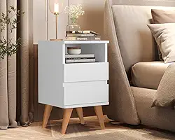 Mesa De Cabeceira Quarto Retro Cama -Pop- Branco