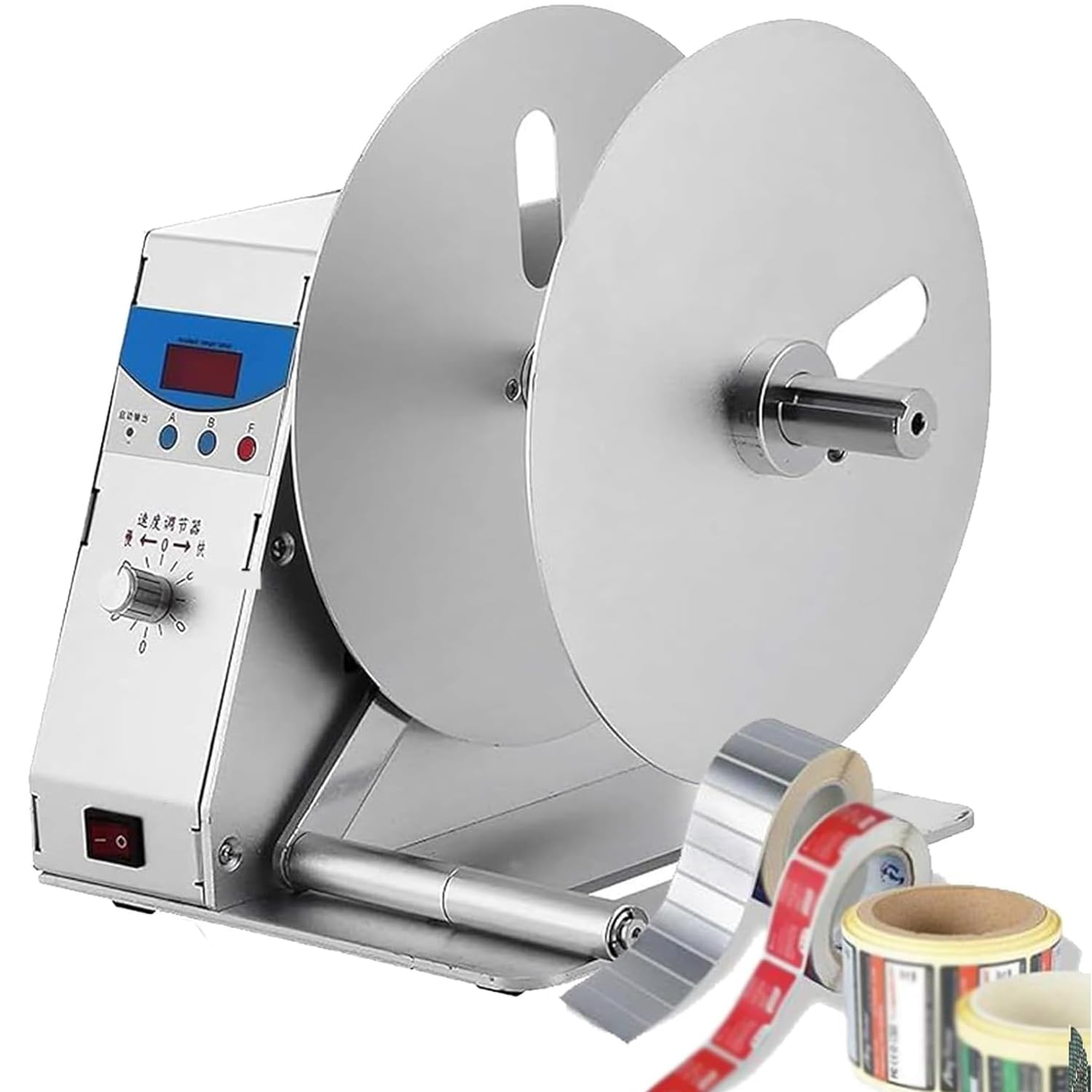 Label Rewinder Machine, Automatic Label Rewinder, Label Width 115mm, Adjustable Rewind Speed,Maximum Count 9999, for Labels, Washing Labels, Hang Tags, Logistics Labe