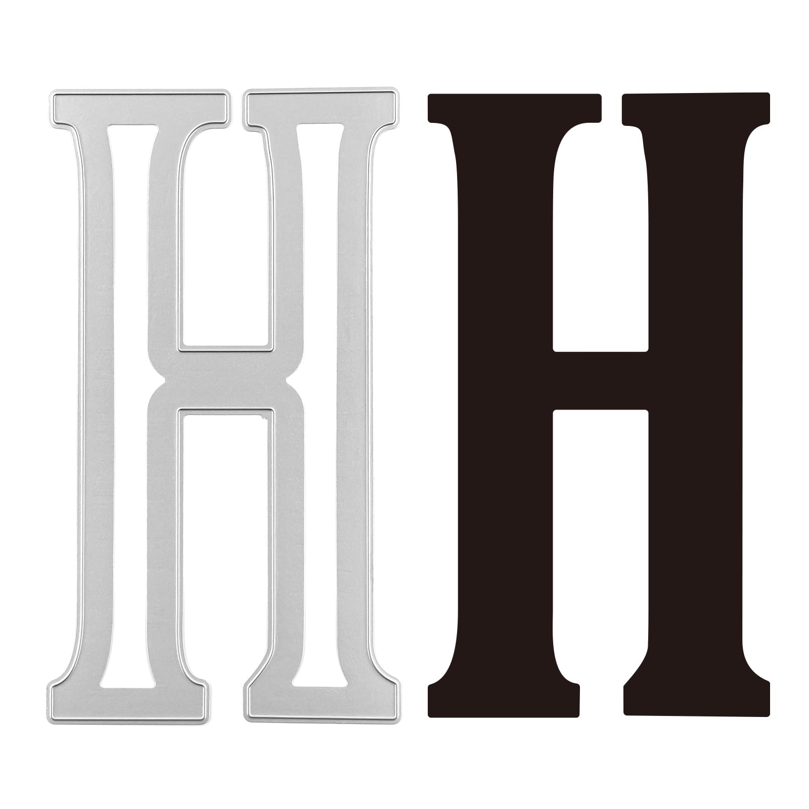 Briartw 7.87-Inch 'H' Uppercase Letter Cutting Die | 20cm Height Alphabet Metal Stencil for Cardmaking, Scrapbooking & DIY Crafts | Perfect for Embossing Decorations and Stress Relief