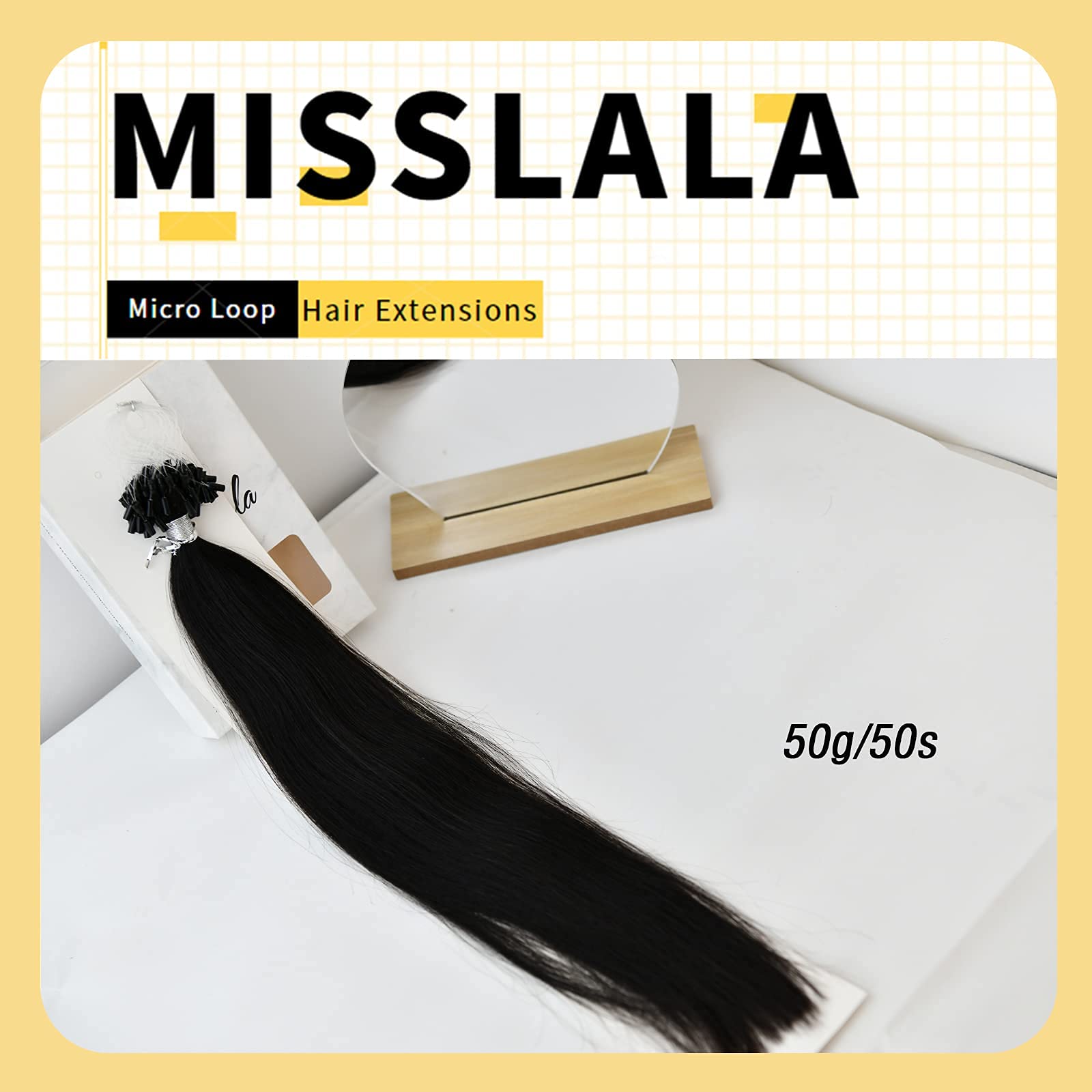 Real Human Hair Micro Loop Extensions 18 Inch 50g Volume Highlight 200PCS THICK Real Remy Human Hair Extensions Micro  main image 2